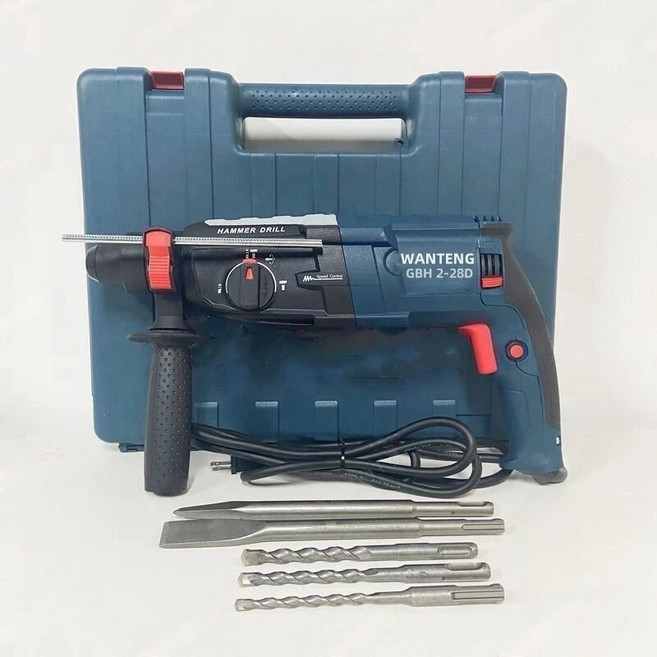 WANTENG GBH 2-28D 鎚鑽電錘 1000W 220V 3.2kg, 1個, 電錘【鑽尾*5++箱】