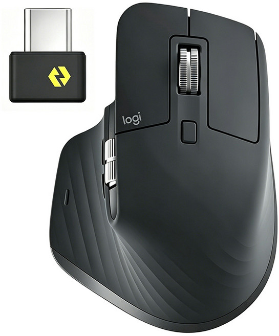 로지텍 MX 마스터 3S 무선 블루투스 마우스, 블랙, 볼트 USB-A