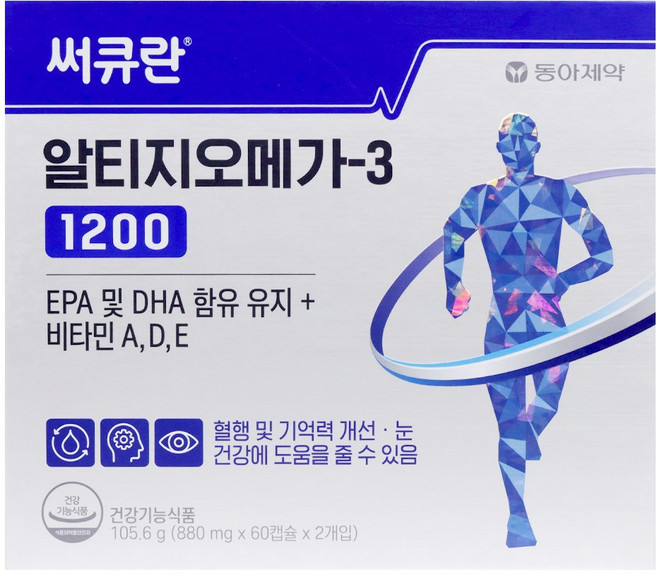 동아제약 써큐란 알티지 오메가3 1200 105.6g, 120정, 1개