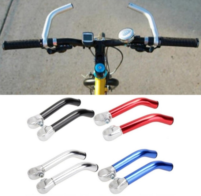 리빙프레소 자전거 세로형손잡이 황소뿔 핸들 보조 핸들바, 핸들바블랙, 1개