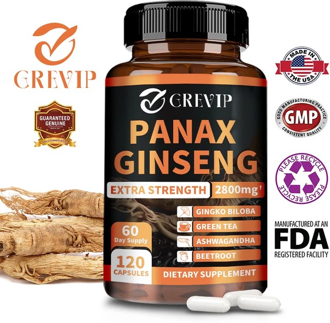 프리미엄 인삼식물성 캡슐 진세노사이드 은행잎 추출물 아쉬와간다 비트루트 녹차 폴리페놀 에너지 증진 두뇌 활성화 스트레스 완화 혈액 순환, 1개, 120정 - 쿠팡