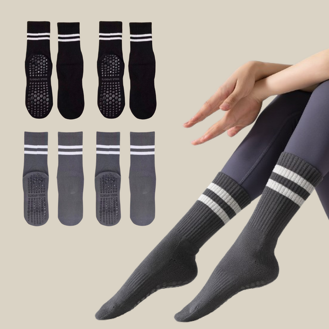 산컴퍼니 여성 논슬립 미끄럼방지 필라테스 요가 발레 헬스 스포츠 양말 삭스 2+2