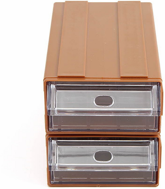 책상 소품정리 연결 미니서랍장 브라운 9.5x5cm 2P 서랍형정리함 사무실수납