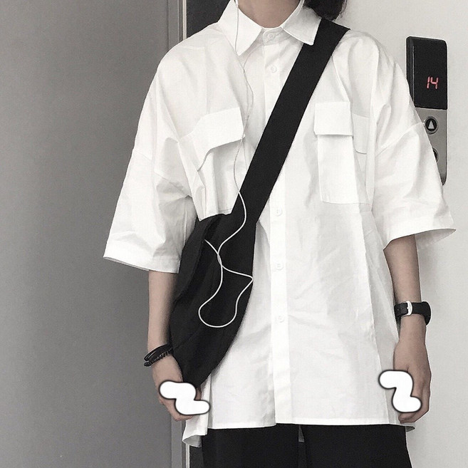 Your 寬鬆短袖白襯衫 女 夏季
