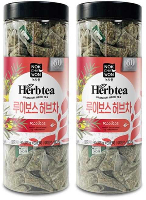 녹차원 루이보스 허브차, 1.5g, 60개입, 2개