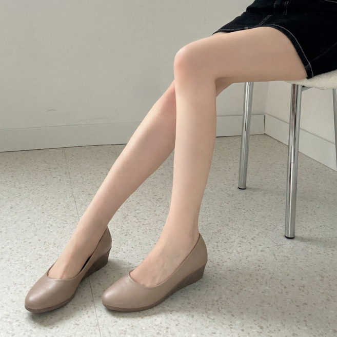 디아쿠아 헤나 심플 3.5cm 통굽 플랫