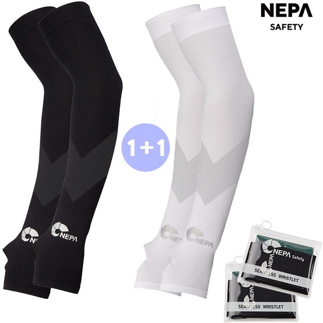 네파 프리미엄 고급 uv차단 쿨토시 1+1, 블랙+화이트, 2개