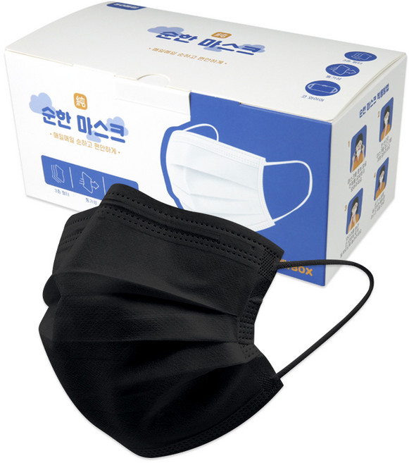 고르고 순한 일회용 덴탈 마스크 블랙 50매, 50개입, 1박스