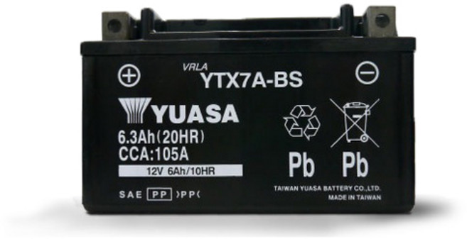 YUASA 湯淺 YTX7A-BS 機車7號電瓶, 1個, 1個裝