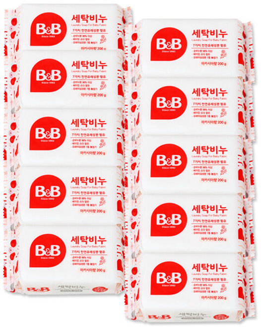 비앤비 세탁비누 아카시아 유아 아기 빨래, 1개, 200g