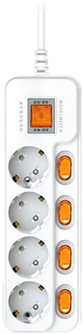 현대일렉트릭 국산 멀티탭 4구 절전 개별 과부하차단 1.5m 3m 5m - 1개