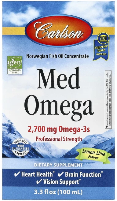 칼슨 메드오메가 레몬 라임 맛 2700mg 100ml, 상품, 5개 - 쿠팡