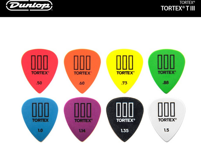 [DUNLOP] 던롭 기타 피크 톨텍스 시리즈 T 3 72개 세트 / TORTEX T III(72ea), 1.35MM [DLAC-384], 1개