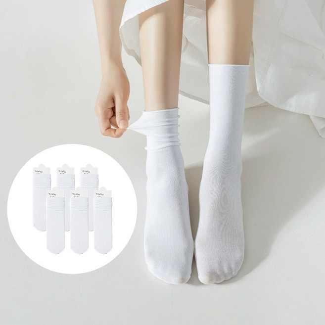 애플민트 여성 여름 면양말 무압박 돌돌이 얇은 양말