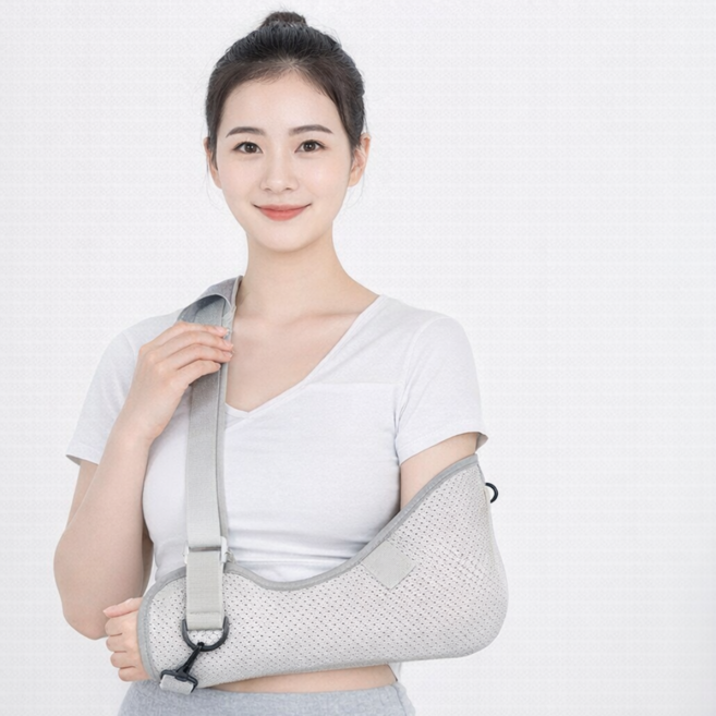 밸포밴드 회전근 어깨보조기 골절 깊스 깁스 기브스 수술 회복 팔걸이 보호대, 회색, 1개