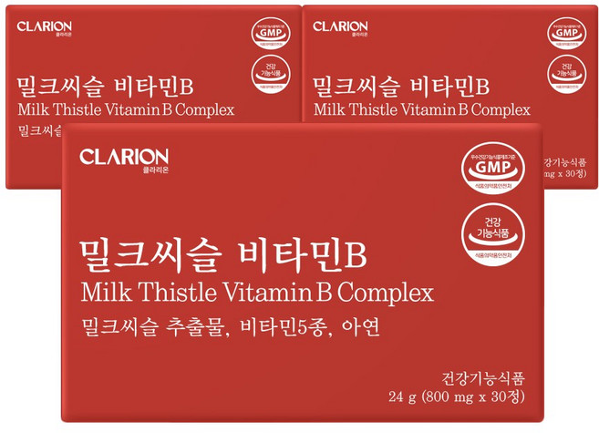 클라리온 밀크씨슬 비타민B 30정 3박스 간영양제 면역력, 3개