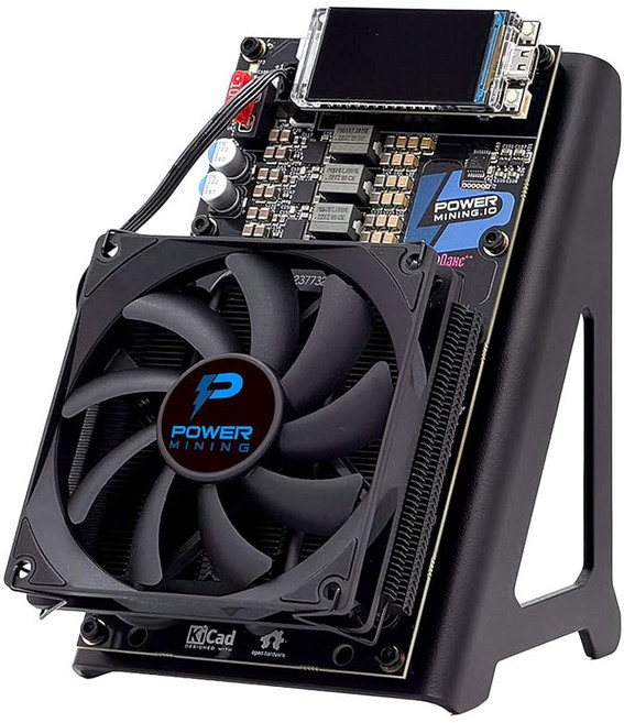 NERDQAXE 사일런트 비트코인 채굴기 U2013 6TH 100W 4X BM1370 ASIC WI FI 이더넷 AXEOS 오픈 소스 12 4V 10A 전원 공급 금속 스탠드 포함, Rev 6.1.2PM (6 TH/s)