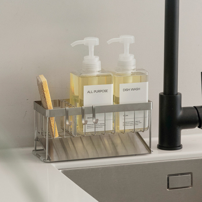 라라밤 프리미엄 올스텐 304 물빠짐 수세미 거치대 일반형, 1개, 스텐