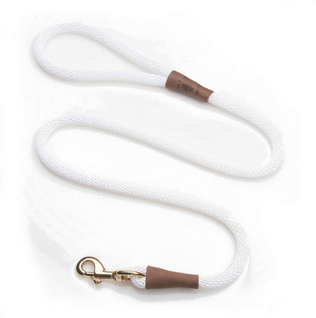 Mendota Pet 슬립 목줄 1cm3 x 리드 in 제조 콤보 1/2 1.2m4피트 ft 강아지 칼라 화이트 6 소형 품종용 8인치 중형, 0.95cm 1.2m