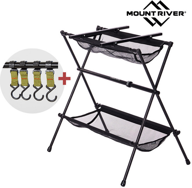 마운트리버 매직 쉘프 행어 (후크4개포함) 인디언행어, 1개, 1단, 블랙