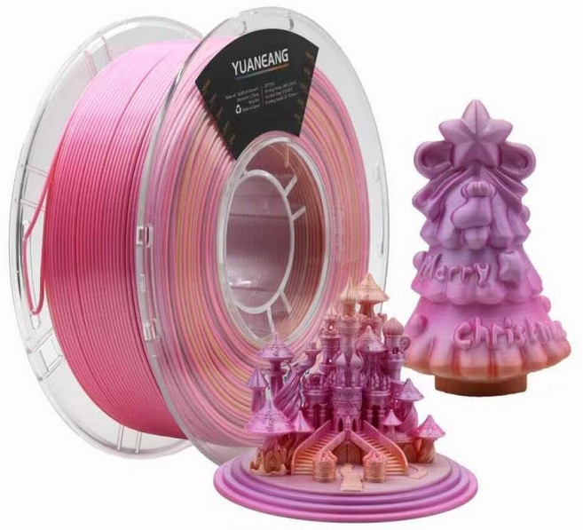 YUANEANG Silk Auspicious Color PLA 3D Printer Filament 1.75mm 1kg Spool High-Gloss Silk PLA Mate