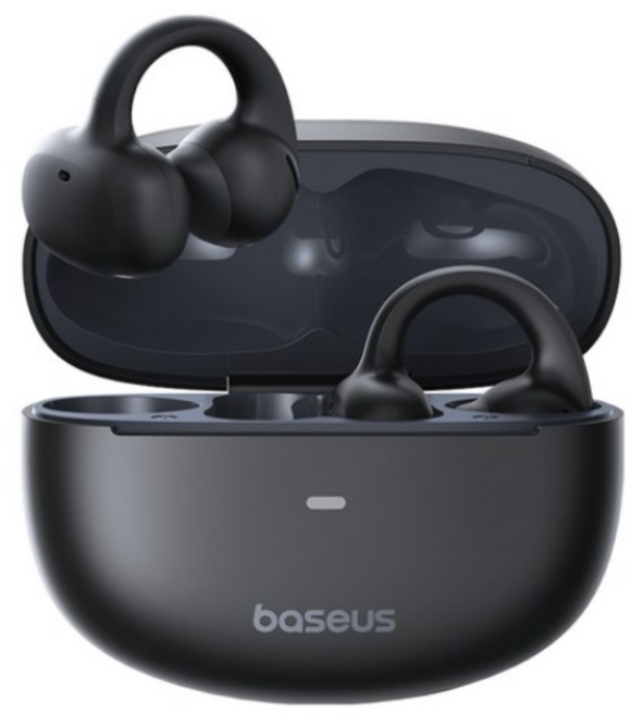 베이스어스 Bowie MC1 오픈형 이어폰 PM138 화이트 40시간 액티브노이즈캔슬링(ANC) 방수가능, 블랙 (대용량베터리/방수/KC인증)