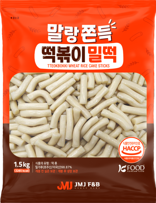 말랑쫀득 떡볶이 실온 보관 밀떡, 6개, 1.5kg