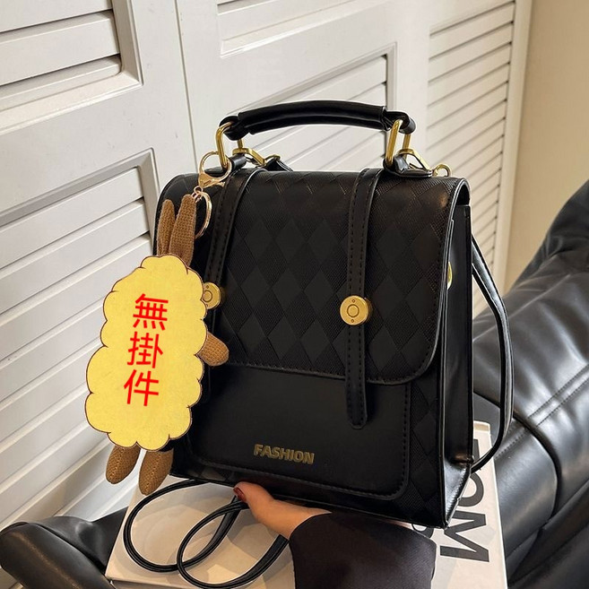 時尚雙肩包女手提韓版復古外出旅行背包, 黑色