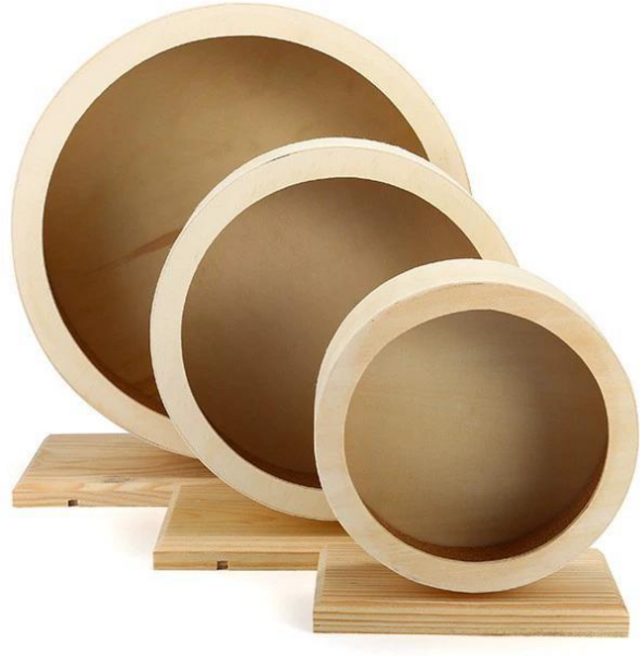 무소음 햄스터 쳇바퀴 원목 골든 친칠라 대형 30cm, 라지 지름 29cm 높이 32cm, 1개