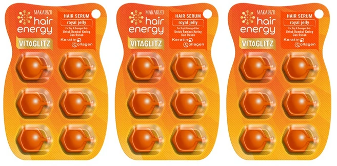 마카리조 로얄젤리 비타글리츠 헤어비타민 캡슐 헤어에센스 모발윤기 케어 손상모 헤어세럼, 18개, 1ml - 쿠팡