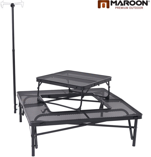 마룬 아이언 화로대테이블 캠핑 화로대테이블, 아이언테이블만