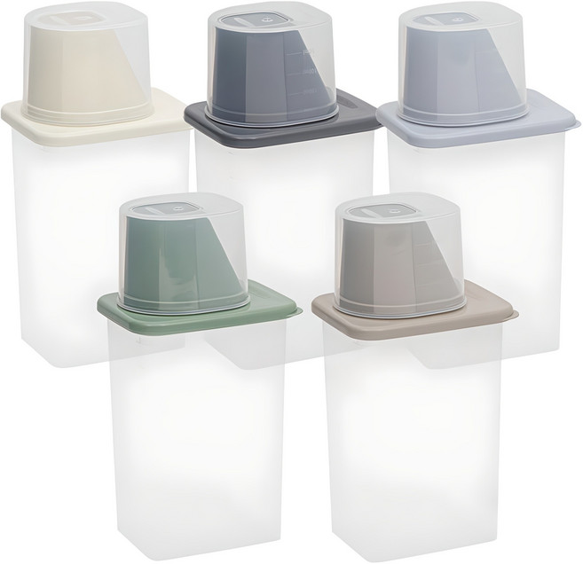 이지앤프리 클린킵 냉장고 정리 용기 잡곡통 5종 세트, 화이트 + 그린 + 우드 그레이 + 오션그레이 + 블루, 1세트