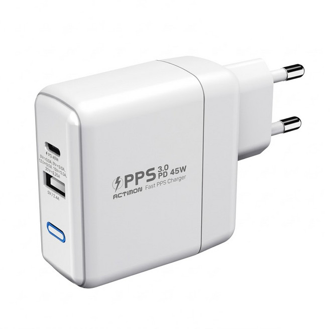ACTIMON PD 45W 휴대폰 USB C타입 멀티 초고속 충전기 AT-U1C1-45, 화이트, 1개