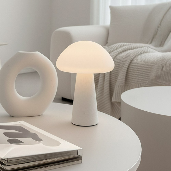 르엘 머쉬라이트 무선 LED 침실 조명 수면등 무드등, 화이트