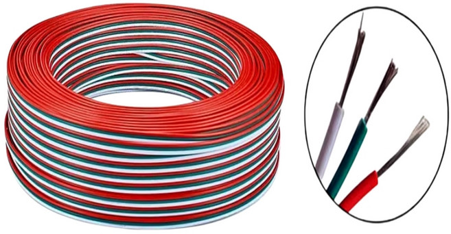 22AWG WS2812B 3선 LED 조명 케이블, 1개