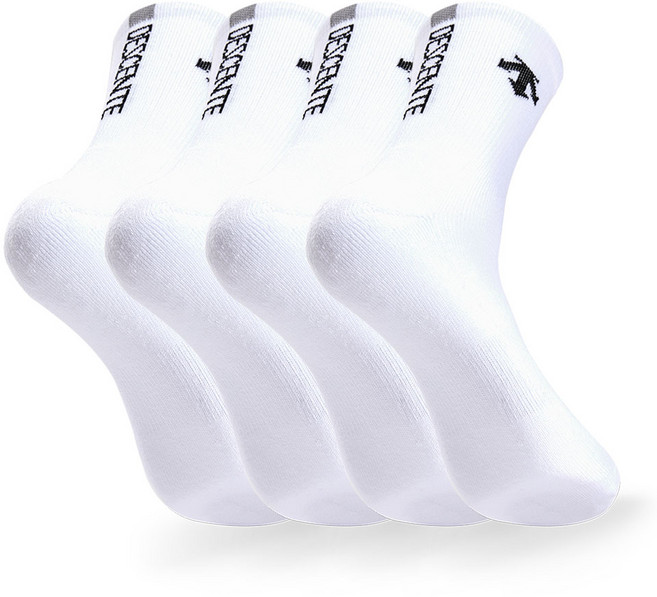 데상트 남성 스포츠 파일 빽선 중목양말 4P_WHGY, 4족세트_WH/GY, FREE