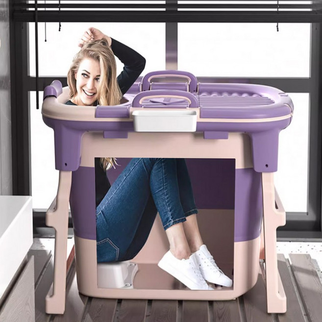 홈스월드 접이식 깊은욕조 이동식 성인접이식욕조 1인 반신욕기 간이 가정용사우나 2203_EA, 01. 홈스월드 접이식 깊은욕조, 퍼플