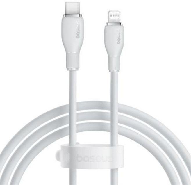 Baseus 아이폰용 USB C 타입 케이블 아이패드 맥북 TPE용 조명 날짜 와이어 고속 충전 케이블 아이폰 14 13 12 11 프로 맥스 XS 20W, White, 2m, 1개