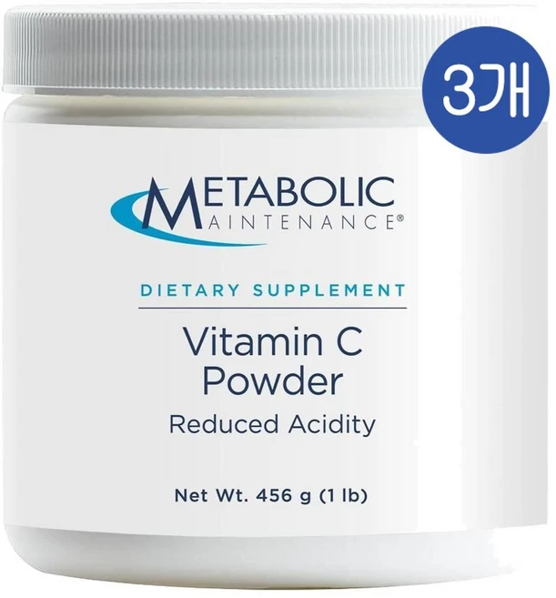 메타볼릭 퓨어 비타민C 파우더 1100mg Metabolic Maintenance Pure Vitamin C Powder, 3개, 456g - 쿠팡