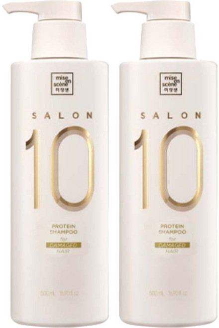 미쟝센 살롱 10 단백질 샴푸 손상 모발용, 500ml, 2개