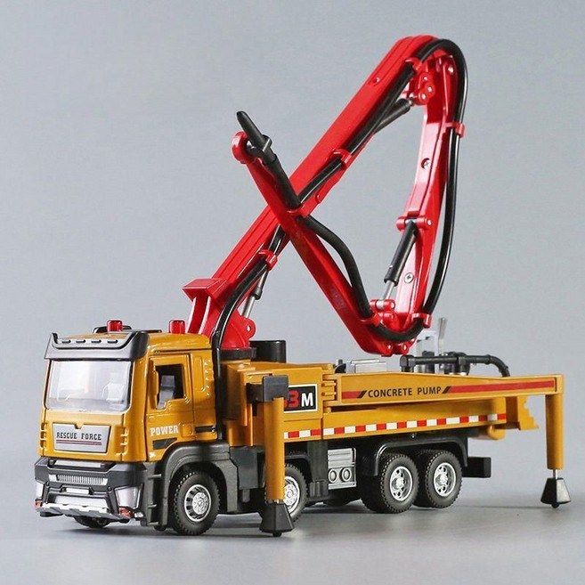 초소형 펌프카 모델 다이캐스트 시멘트 트럭 합금 피규어 건설 장비 수집용