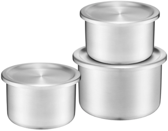쿡에버 올 스테인레스 푸드 캐니스터 세트 6P, 1개, 바디 3P, 커버 3P