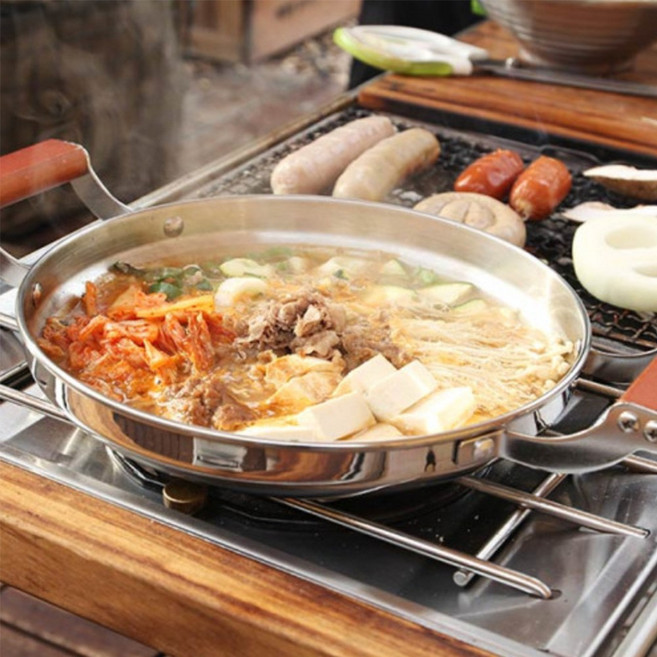 즉석 떡볶이 냄비 밀푀유나베 쭈꾸미 철판 1인 샤브샤브 오뎅 캠핑 인덕션용 전골냄비, 24cm, 1개