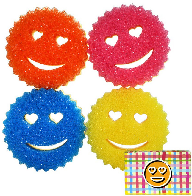 엠플리 스마일 수세미, 4개, 1세트