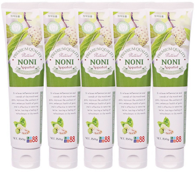 계면 활성제 불소 없는 노니치약 150g, 5개