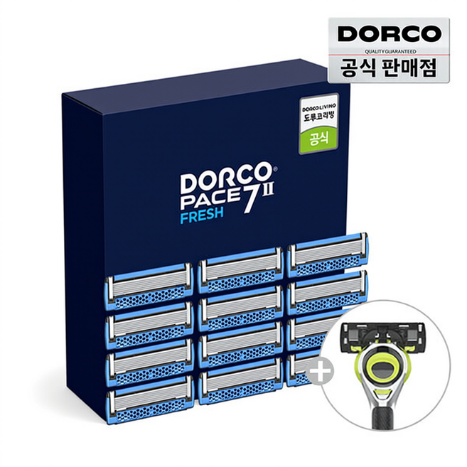 도루코 페이스7투 프레시 면도날세트 (12입)+면도기 증정, 1개, 12개입
