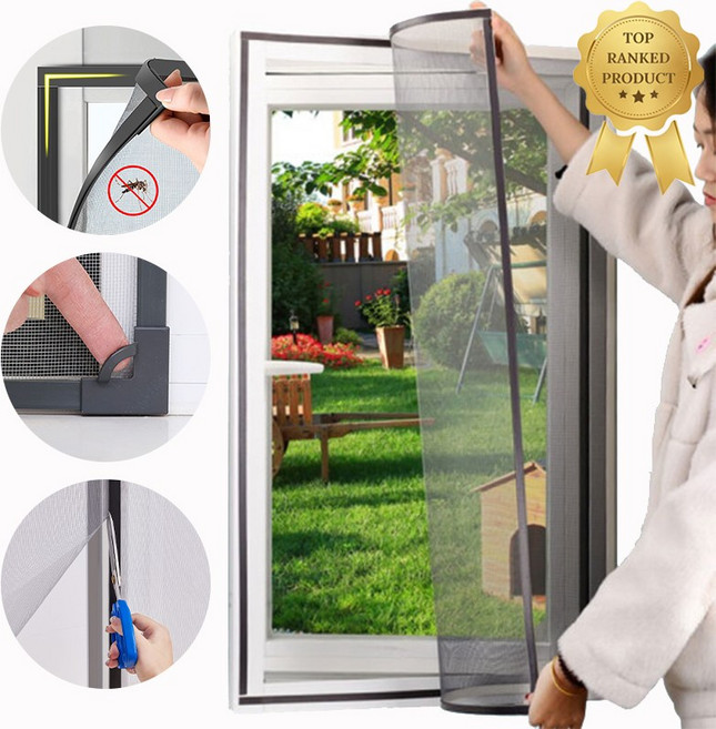 방일 강력흡착 자석 탈부착 방충망 창문 설치 모기장, 1개