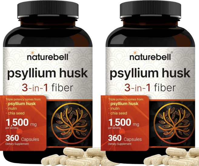 네이처벨 차전자피 식이섬유 1500mg 360캡슐 2개, 360정