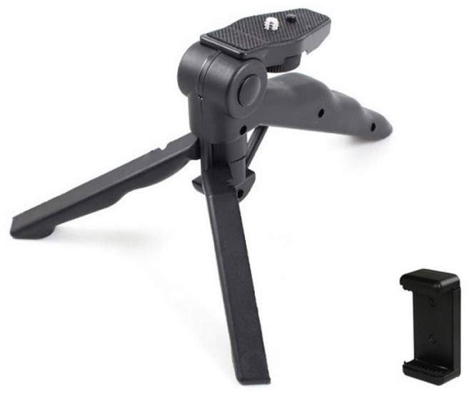 퓨어클리어 미니삼각대 접사삼각대 스마트폰 카메라 핸드폰 디카, 미니삼각대+거치대, 1개