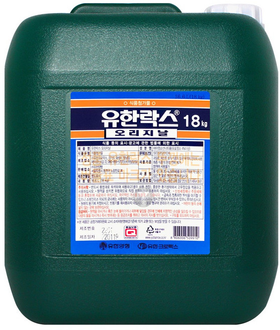 유한락스 18KG 업소용 말통 대용량 레귤러, 1개